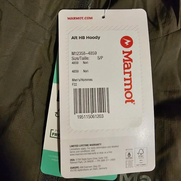 Marmot Alt HB Hoody in Nori - Size Small - Picture 5 of 10